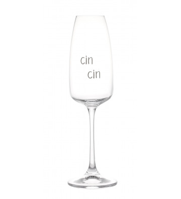 Glass champagne flute with white cin cin 29cl - Nardini Forniture