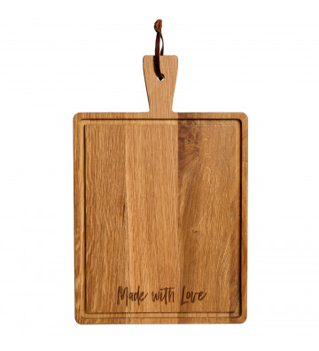 Tagliere in legno di rovere con decoro Made With Love 43x30cm - Nardini Forniture