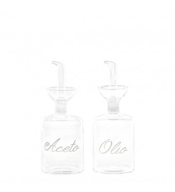 Set 2 bottles oil and vinegar glass 250 ml - Nardini Forniture