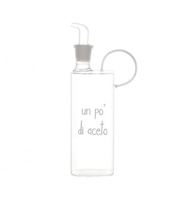 Glass vinegar bottle with decoration A bit of vinegar 400ml - Nardini Forniture