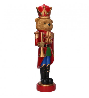 Orso schiaccianoci con tromba e led luce rossa h 46,5cm - Nardini Forniture