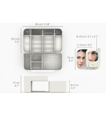 Organizer per cosmetici con specchio rimovibile - Nardini Forniture