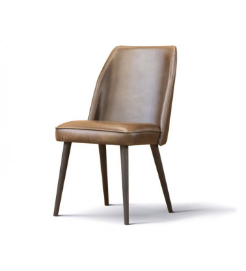 Jacky chair in tobacco leather 50x58x87cm - Nardini Forniture