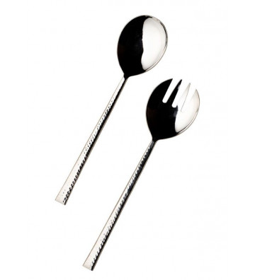 Set of salad cutlery in steel