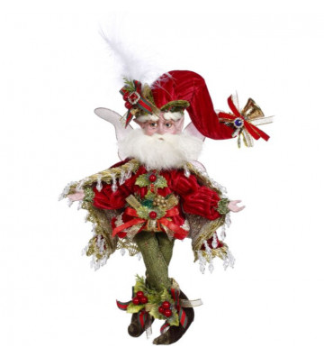 Statuetta fata di Babbo Natale con bacche di agrifoglio 26 cm - Goodwill - Nardini Forniture