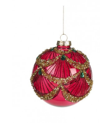 GLASS JEWEL BALL ROSSO 10CM