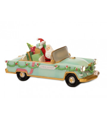 Decorazione Natalizia Babbo Natale in auto d'epoca con led 31 cm - Goodwill - Nardini Forniture