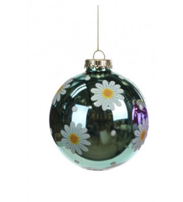 GLASS FLOWER BALL BLU 10CM