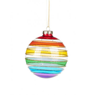 GLASS BALL RAINBOW 12CM