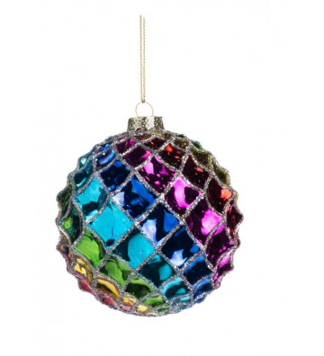 GLASS BALL MULTICOLOR 12.5CM