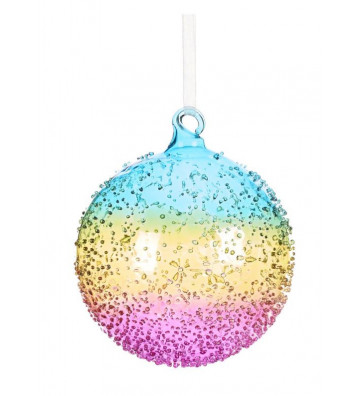 GLASS BALL BLU MULTICOLOR 10CM