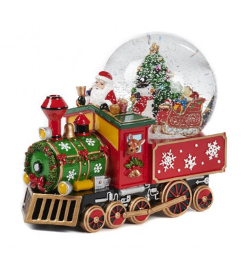 Palla di Natale con Babbo Natale sul treno 23 cm - Goodwill - Nardini Forniture