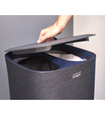 60 litre black linen separator basket model Tota - Joseph & Joseph - Nardini Forniture