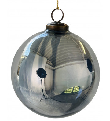 GLASS BALL GREY LUSTERED