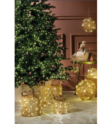 Decorazione Natalizia con led pacco regalo grande ø 26 cm - L'Oca Nera - Nardini Forniture