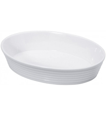 Oval baking dish in tempered porcelain 30cm