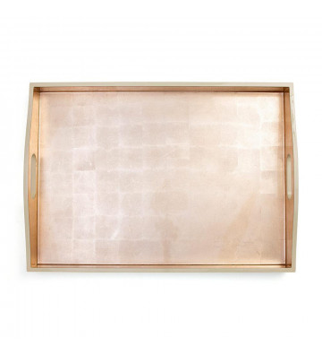 Rectangular tray large lacquered gold and ivory 21x15cm - Caspari - Nardini Forniture