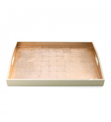 Rectangular tray large lacquered gold and ivory 21x15cm - Caspari - Nardini Forniture