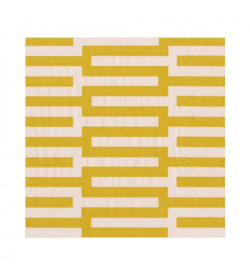Tovaglioli in carta labirinto bianco e giallo - 20 pz per confezione - Caspari - Nardini Forniture