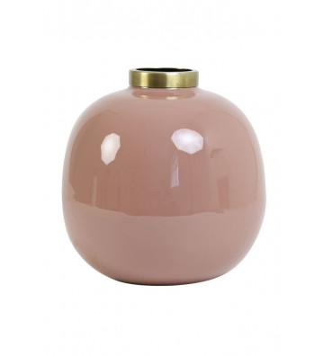 Chow pink and gold deco vase Ø22x22cm - Light&Living - Nardini Forniture