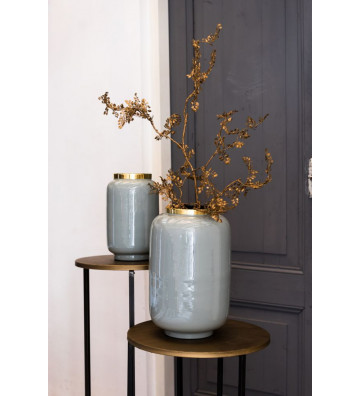 Chow grey sage vase and gold Ø18x30cm - Light&Living - Nardini Forniture