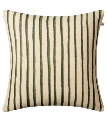 Jaipur linse pillow sheet green striped ivory 50x50cm - Nardini Forniture