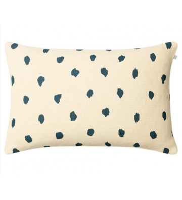 Yash ivory flax pillow sheet with polka dots Blue 40x60cm - Nardini Forniture