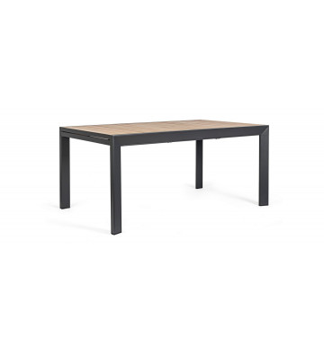 Dining table in wood and metal anthracite extendable 160/240x100cm - Nardini Forniture