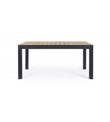 Dining table in wood and anthracite metal extendable 160 / 240x100cm