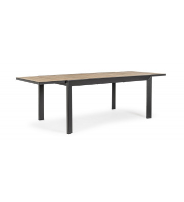 Tavolo da pranzo in legno e metallo antracite allungabile 160/240x100cm - Nardini Forniture