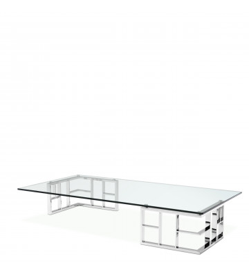 Ramage smoking table in steel and glass 180x90xh32 cm