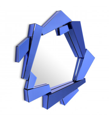Specchio cellino geometrico Blu elettrico Ø15cm - Eichholtz - Nardini Forniture