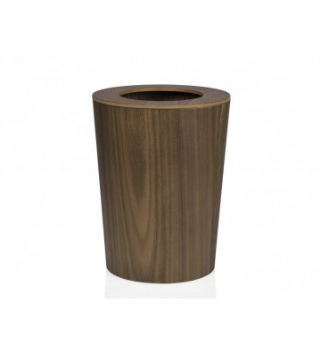 Dark Round Wooden Basket Ø23,5x30,5 cm
