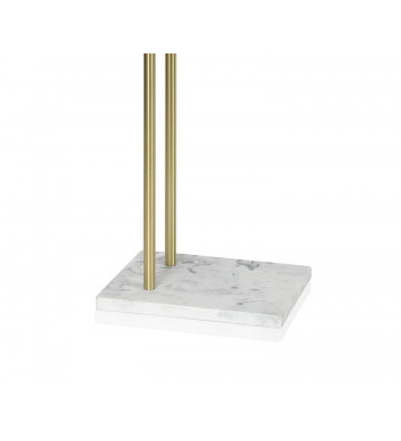 Golden metal towel rack with marble effect base