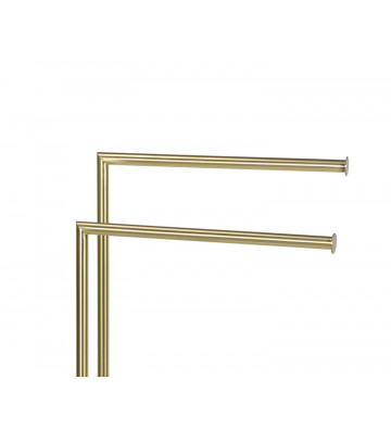 Golden metal towel rack with marble effect base - Andrea House - Nardini Forniture