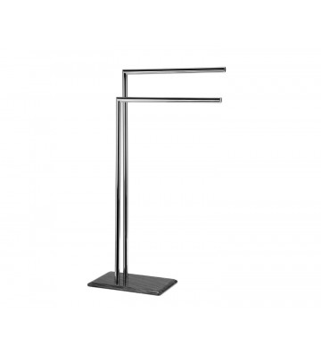 Towel rack with black marble base 50x20x83 cm - Andrea House - Nardini Forniture