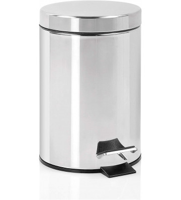 3L glossy finish stainless steel bathroom waste bin - Andrea House - Nardini Forniture