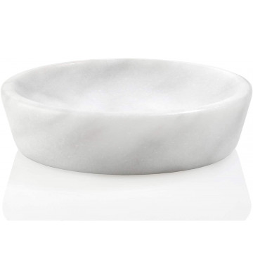 Circular soap dish in white marble 12.5cm - Andrea House - Nardini Forniture
