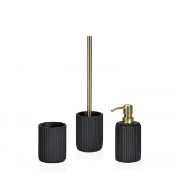 Black striped and gold dispenser Ø7x16 cm - Andrea House - Nardini Forniture