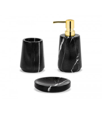 Dispenser in black and gold marble