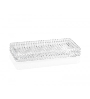 Glass tray "Diamante" 27,5x13,5cm - Andrea House - Nardini Forniture