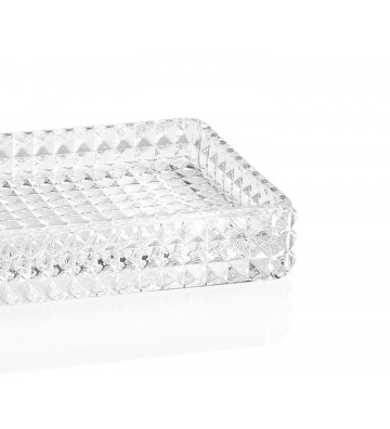 Glass tray "Diamante" 27,5x13,5cm - Andrea House - Nardini Forniture