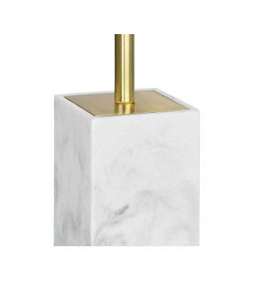 Square toilet brush with marble and gold effect 8x33 cm