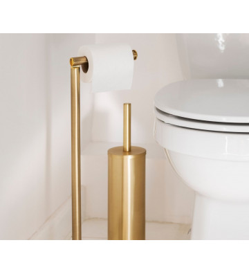 Golden stainless steel toilet brush Ø9x40.5 cm