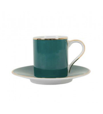 Coffee cup with emerald Ginger saucer and 10cl gold - Cote table - Nardini Forniture