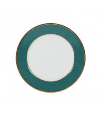 Sweet plate Ginger emerald and gold ø20cm - Cote Table - Nardini Forniture