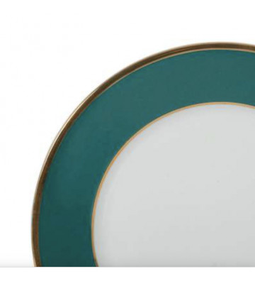 Sweet plate Ginger emerald and gold ø20cm - Cote Table - Nardini Forniture