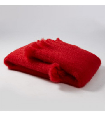 Cover in red Mohair 130x200cm