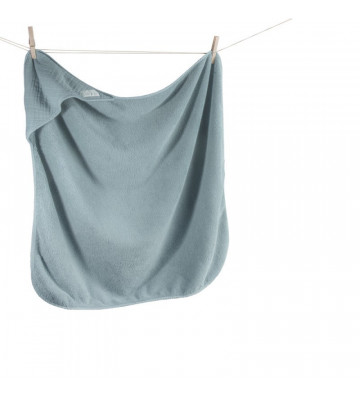 Baby blue organic cotton shower towel 80x80cm