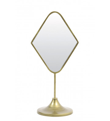 Specchio da tavolo Duan oro a rombo 20x15x43cm - Andrea House - Nardini Forniture